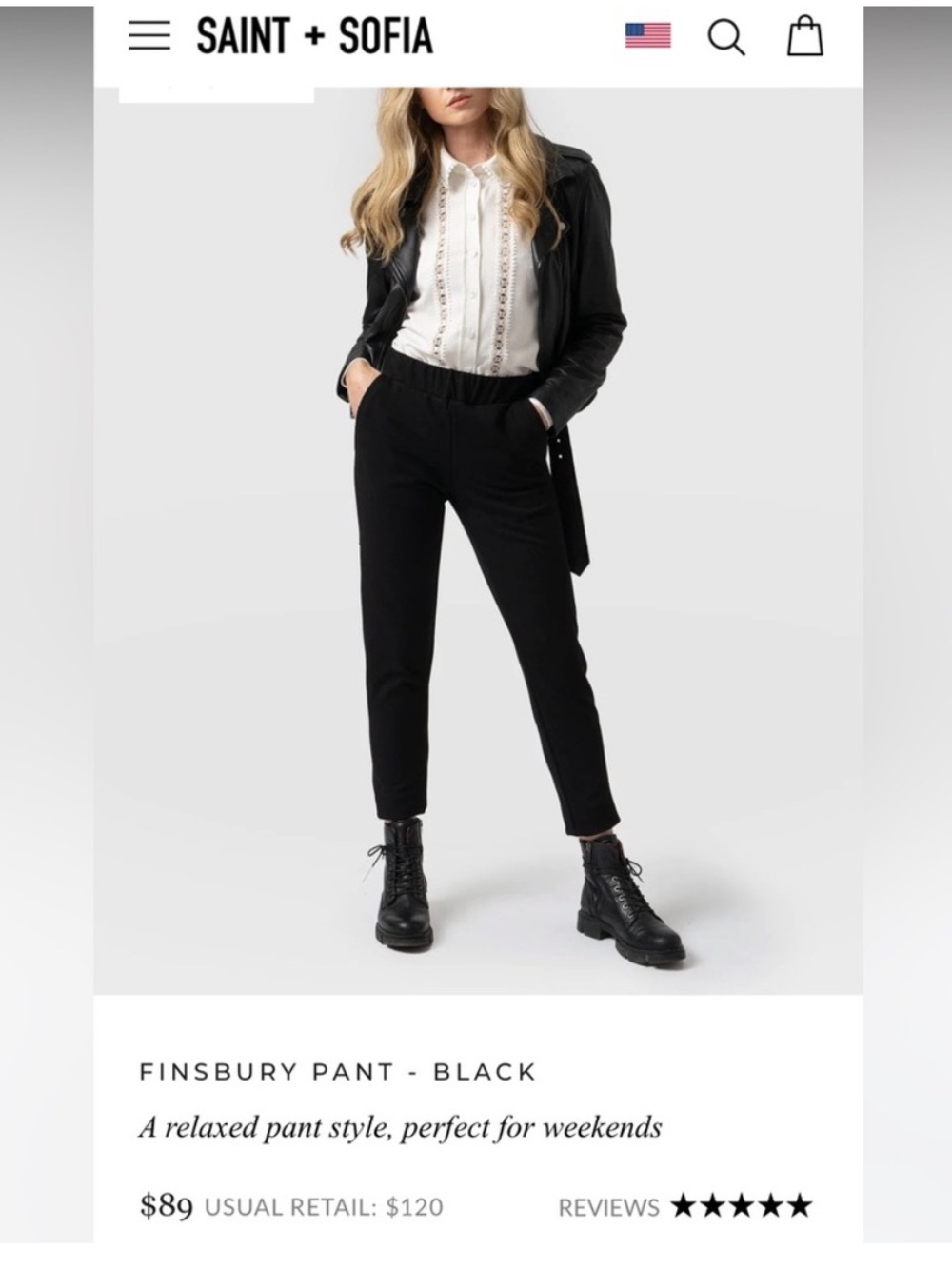 Saint and Sofia black pants/leggings